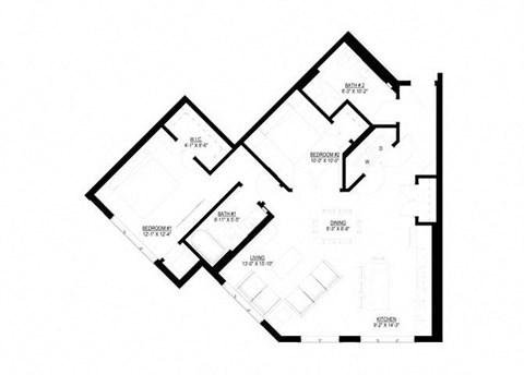 2 Bedroom Floor Plan